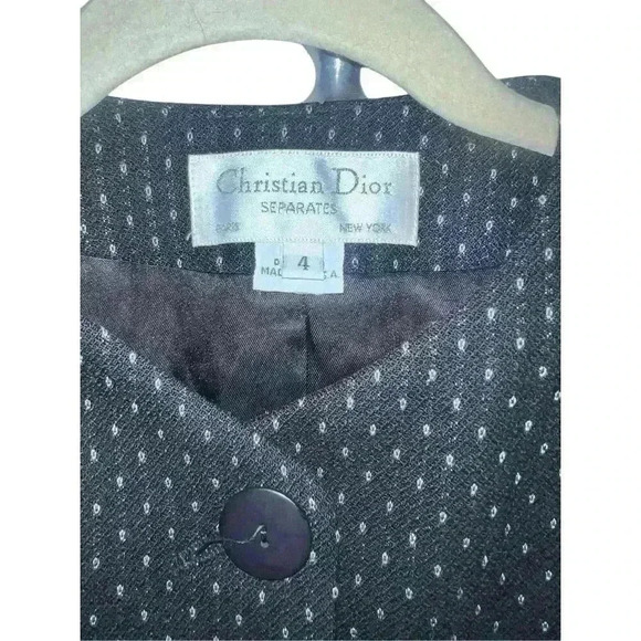 Vtg Christian Dior wool Maxi size 4 Long Sleeve Button Office Siren Secretary - Picture 5 of 8
